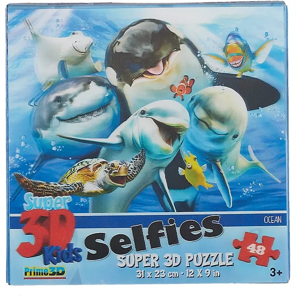 Пазл 48 Super 3D Kids Океанское селфи (31х23) (3+) (13541) (коробка) 2663659 — 2