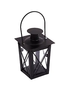 Подсвечник-фонарь черный (металл) (12х8)