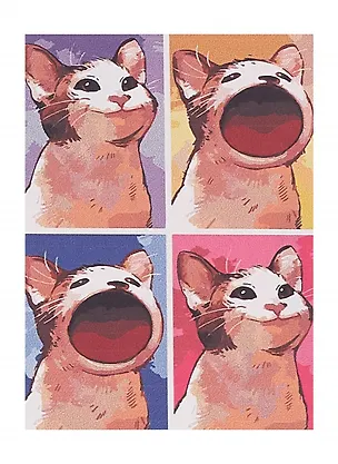 Картина по номерам "Мем с котом", на подрамнике, 30х40 см 3113383