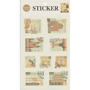 Наклейки бумажные Марки, 19*10, (6 листов)