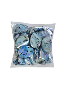 Бусы пластик с гологр. эффект. Овал (голубой) (00000006212) (21х29) (100г) (упаковка)