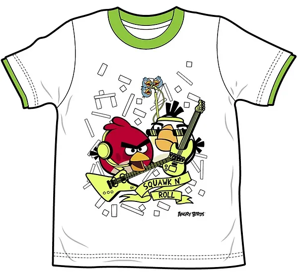 Angry Birds Футболка для мальчиков SQUAWK (5-6 лет, Белый) (TSB80-WHT-AB) 2372975 — 1