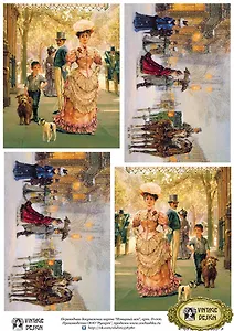 Декупажная карта переводная Изящный век (D-006) (упаковка)