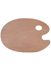 Палитра для смешивания красок деревянная, овальная