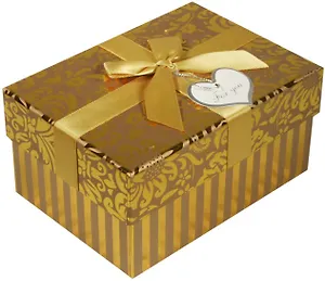 Коробка подарочная "Узор" желтый металлик, 13,3*9,5*6,8см