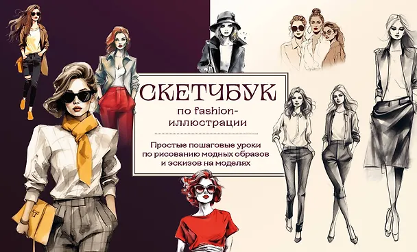 Книга Скетчбук по fashion-иллюстрации. Простые пошаговые уроки по рисованию модных образов и эскизов на моделях (Анна Николаева) — 1