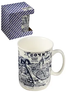 Кружка Сочи (фарфор кобальт) (400 мл) (060-5-135BS)