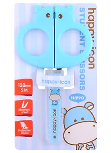 Ножницы 128мм детские, ассорти, чехол для лезвий, Deli