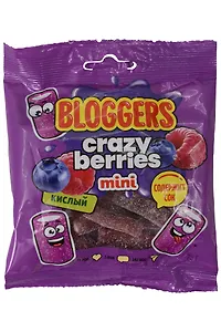 Мармелад жевательный BLOGGERS Крейзи берриз, Лесные Ягоды (мини трубочки), 75г