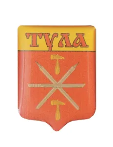 Значок с объемной этикеткой Герб Тулы (смола)(цанга) (Петра4)
