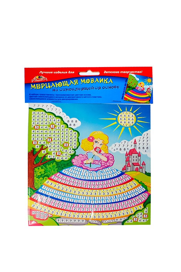 Самокл. мерцающая мозаика из мягк. пласт. А5 Принцесса с розой (C2420-08) (набор для дет. творч.) 2407629 — 1