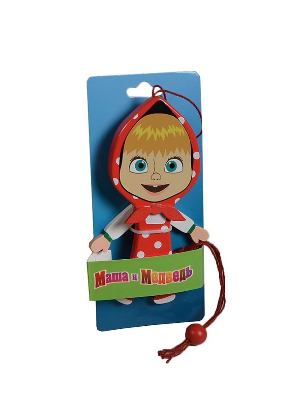 Игрушка деревянная Маша дергунчик (горох) (YX108) (упаковка) 2394909 — 1