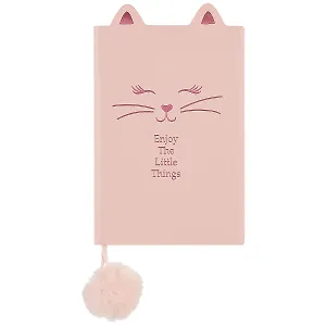 Записная книжка А6 48л лин. "КОШЕЧКА" розов.мягк.переплёт, тиснение фольгой, ляссе с помпоном, инд.уп.