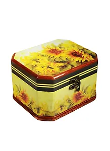 Шкатулка с замком МДФ Подсолнухи (17*13,5*10,3) (40160)