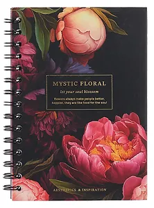 Тетрадь 100 листов в клетку "Blossom. Bouquet on black", на спирали