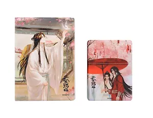 Набор Небожители 2: обложка д/паспорта , картхолдер на телеф (Обложка для паспорта Благословение небожителей Се Лянь с бабочкой (ПВХ бокс) +Чехол для карточек на телефон Благословение небожителей Се Лянь и Хуа Чэн под зонтом)
