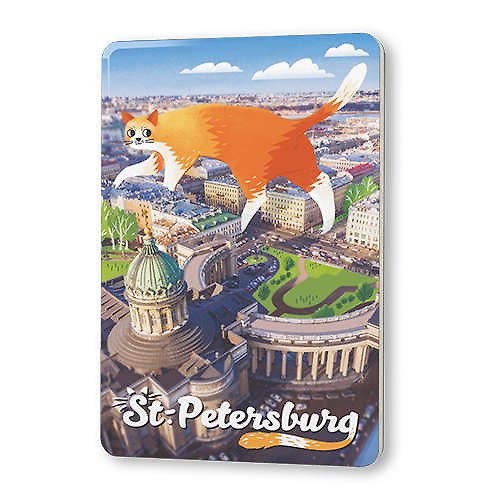 Сувенир, Магнит Кот на Невском 5,6*8,3см, картон 336438 — 1