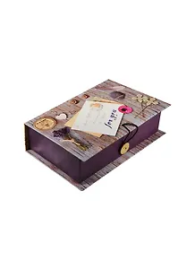 Шкатулка-книга с пуговицей картон Ретро (18х12х5) (36507)