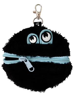 Кошелек на молнии с глазками (черный) (иск.мех) (10,5х9,5) (12-202603-MSHN10_1/2) 3162043
