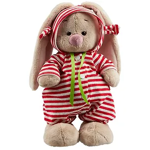 Мягкая игрушка Зайка Ми в полосатом комбинезоне (25 см) 2928368