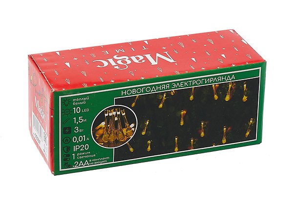 Гирлянда LED Капля (теплый белый) (1,5 м) (93397) 3055170 — 1