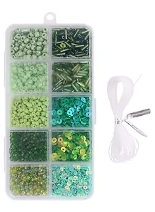 Набор бисера для рукоделия (зеленый микс)