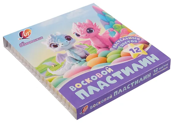 Пластилин "Фантазия" пастельный, восковой, 12 пастельных цв, Луч 3154367 — 2