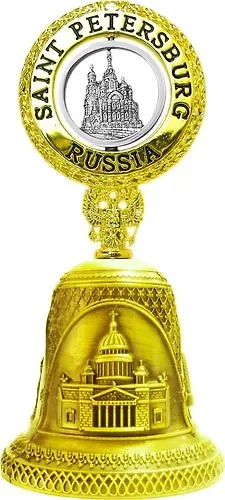 Сувенир, Акм, Колокольчик, фигурная вставка "Спас-на-Крови", рельеф, золото, в упаковке 303285 — 1
