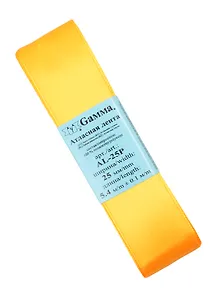 Лента атласная ТМ Gamma 25мм ( 1 ) AL-25P 5,4м №064 желтый