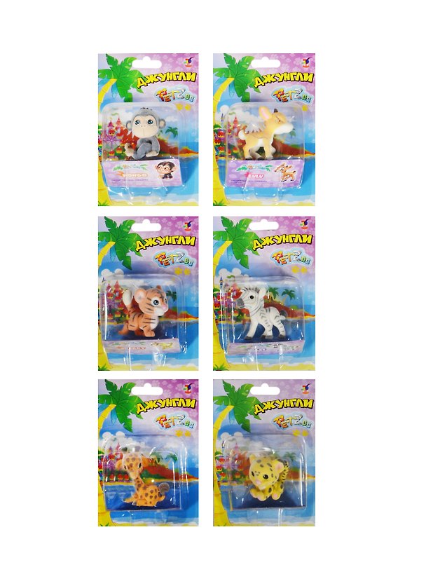 Игрушки PetZoo Джунгли (PTZ-011) (6 видов) (4+) (блистер) 2456370 — 1