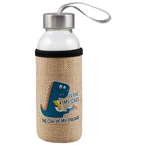 Бутылка в чехле джут Динозаврик (стекло) (300 мл) (12-07599-M300-T05)