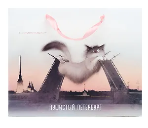 Пакет А4 26*32*10 СПб "Кот, Дворцовый мост, Петропавловская крепость" горизонт., бум.мат.ламинат