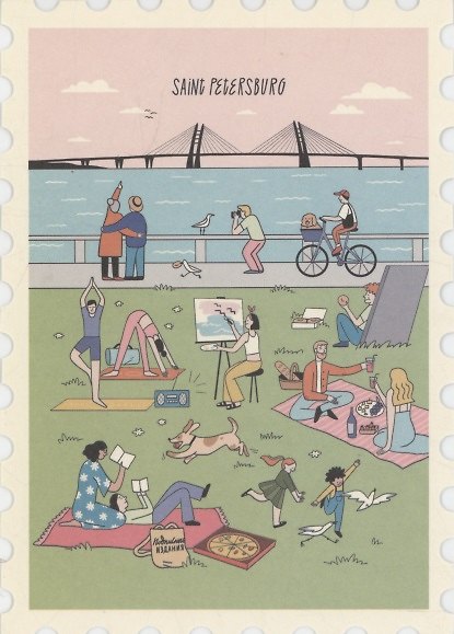 Открытка одинарная "Марка. Saint Petersburg, Севкабель" 3045483 — 1