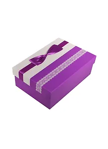 Коробка подарочная "Фиолетовый атлас на сиреневом "  20*13*6см, декор. бант, сиреневый, картон, Хансибэг