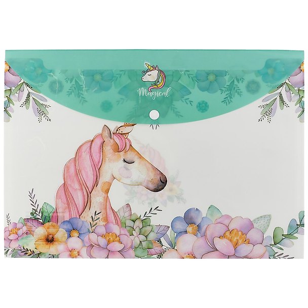 Папка -конверт «Magical Unicorn» А4 на кнопке 247021 — 1