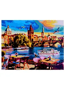 Алмазная мозаика на подрамнике Статуйный город Прага (AC4094) (40х50см) (35цв.) (коробка)