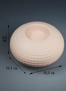 Подсвечник фарфор Шар розовый (11.5 см) (43824)