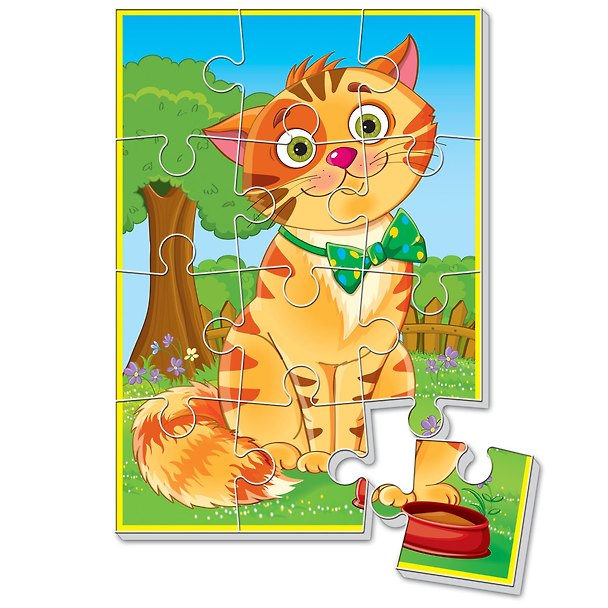 Мягкий пазл «Котик» 12 элементов, А5, Vladi Toys 2547305 — 1