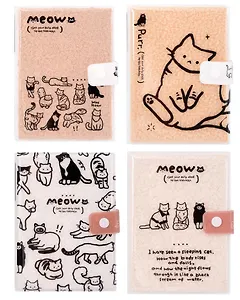 Тетрадь "Meow" А5, цветн. блок с рис., ПВХ обложка, с застёжкой, 128 л., в ассортименте