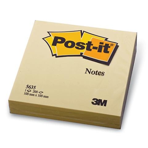 Блок бумаги 100*100 самоклеящийся Post-it 200л, канареечный-желтый, 3M 225286 — 1