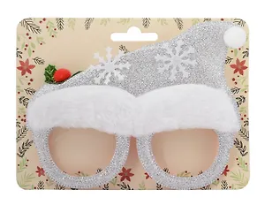 Очки новогодние Колпак Деда Мороза со снежинками (пластик) (12-6142-HNY28)