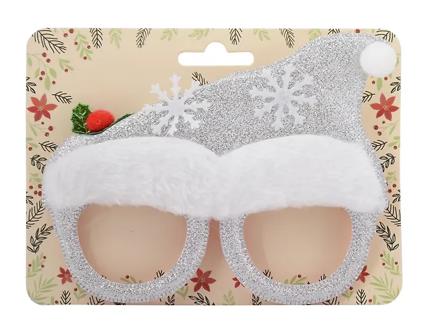 Очки новогодние Колпак Деда Мороза со снежинками (пластик) (12-6142-HNY28) 3104414 — 1