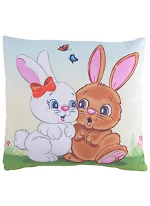Подушка-игрушка "Веселые зайчики на полянке"