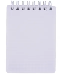Блокнот А7 80л кл. "VELVET" белый, пласт.обл, спираль