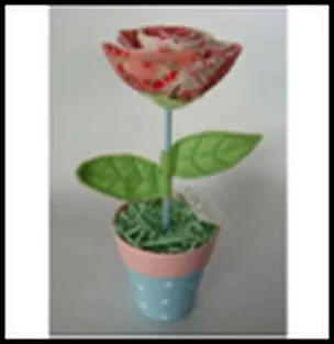 Декорат. украшение для интер. Цветочек в горшочке (23308) (20см) 2300161