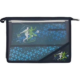 Папка для труда А4 "ФУТБОЛИСТЫ" 33*23см пластик, молния, внутр.блок для канц.принадлежностей 2894913