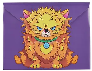 Папка-конверт А4 на кнопке "Сердитый кот", двуст.печать 3102096