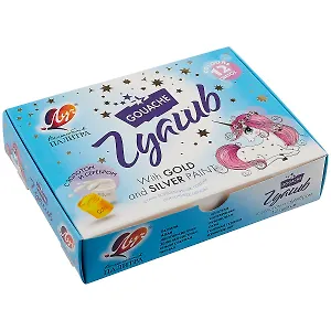 Краски гуашевые 12цв 15мл "Волшебная палитра" (золото и серебро), к/к, Луч