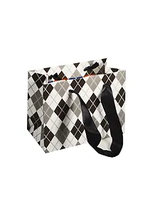 Пакет подарочный бумажный А6 14*11*6,5 "Английский ромб",муж., разноцвет., мат. ламинат, Хансибэг