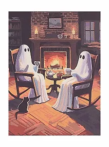 Картина по номерам "Призраки у камина", на подрамнике, 30х40 см